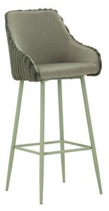 Sgabello Bar Alaska A Verde Set 2 Pz 52x46x111 cm in Compensato e Spugna e Ferro e Poliestere Verde