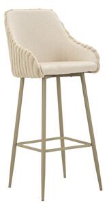 Sgabello Bar Alaska A Crema Set 2 Pz 52x46x111 cm in Compensato e Spugna e Ferro e Poliestere Crema