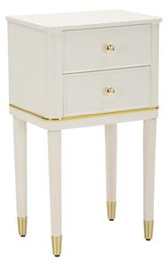 Comodino Camille Bianco 40x30x71 cm in Pino e MDF e Ferro