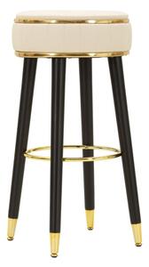 Sgabello Bar London Crema 37x38x74 cm in Pino e MDF e Spugna e Metallo e PU