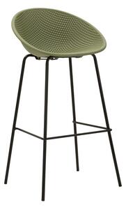 Sgabello Bar Ibiza Verde Set 2 Pz 50x50x98 cm in Polipropilene e Metallo Verde e Nero