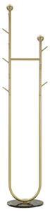 Appendiabiti da Terra Axi 40x32x175 cm in Metallo e Marmo Artificiale Oro e Nero