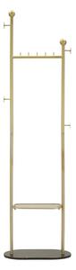 Appendiabiti da Terra Olaf 48x30x178 cm in Metallo e Marmo Artificiale Oro e Nero