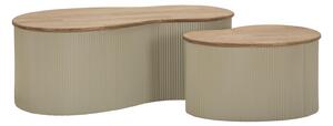 Tavolini da Caffè Frankfurt Coppia Bianchi 87x53x32 cm in Gomma e Metallo