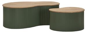 Tavolini da Caffè Frankfurt Coppia Verdi 87x53x32 cm in Gomma e Metallo