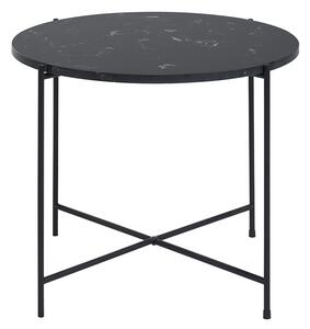 Tavolino da salotto rotondo design nero in marmo e metallo D52 cm SARDA