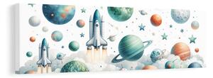 Quadro su tela – Navetta spaziale tra le nuvole
