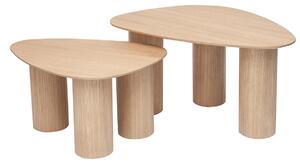 Tavolini da salotto estraibili design in legno chiaro (set di 2) FOLEEN