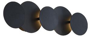 Lampada da parete moderna nera con LED dimmerabile a 3 livelli 5 luci - Sunrise