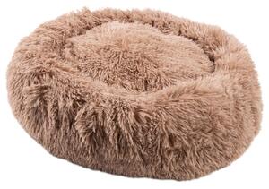 MEDISAFETY letto per cani MILOU cuscino per cani e gatti particolarmente soffice divano per animali domestici isola coccolosa rotonda 50-80cm in grigio chiaro, grigio scuro, beige, marrone, colore:60 cm - marrone