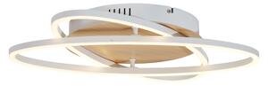 Plafoniera bianca con legno con LED dimmerabile a 3 livelli 2 luci - Kane