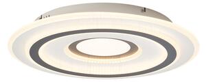Plafoniera di design bianca con cerchi grigio scuro con LED dimmerabile - Taylor
