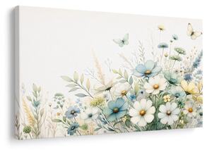 Quadro su tela – Fiori e farfalle estive
