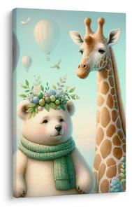 Quadro su tela – Animaletti con palloncini