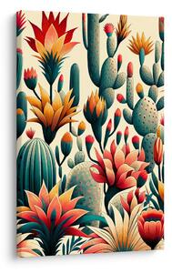 Quadro su tela – Cactus e fiori esotici
