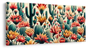 Quadro su tela – Fiori e cactus nel deserto