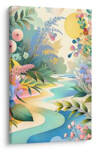 Quadro su tela – Paesaggio floreale