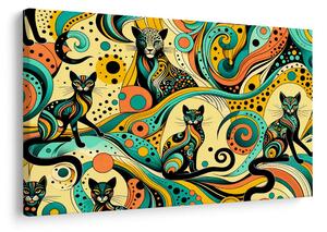 Quadro su tela – Gatti psichedelici