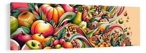 Quadro su tela – Frutta colorata in movimento
