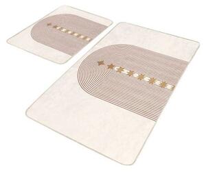 Set di tappetini per il bagno beige in velluto 2 pz 60x100 cm – Mila Home