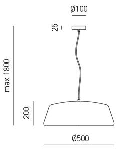 Lampada a Sospensione Bonella S/P - Design Moderno in Alluminio Finitura Bianco Opaco, Attacco E27, Installazione Interna - Gealuce
