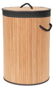 HOMCOM Cesto Biancheria In Bambù Con Coperchio E Borsa Interna - 72L - 40x30x60 Cm - Naturale