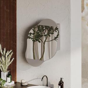 Specchio da Bagno con Armadietto Nuvola 60x13x75 cm in Melamina Moka Chiaro