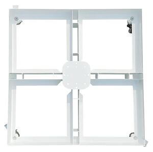 Base per Ombrellone da Giardino con Ruote 87x87 cm in Ferro Verniciato Bianco