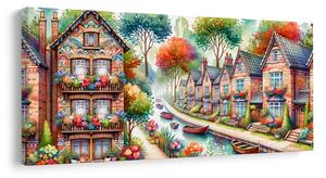 Quadro su tela – Strada con fiori