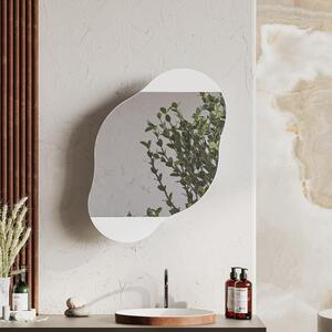 Specchio da Bagno con Armadietto Nuvola 60x13x75 cm in Melamina Bianco
