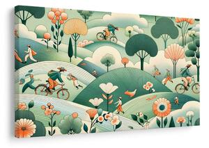 Quadro su tela – Gita in bici nel paesaggio