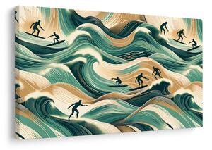 Quadro su tela – Surfisti in azione