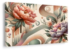 Quadro su tela – Fiori in stile astratto