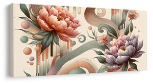 Quadro su tela – Fiori rosa e viola