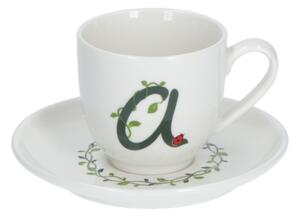 Solotua tazza caffe con piattino lettera a cc 85 in gift la porcellana bianca