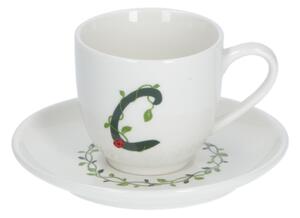 Solotua tazza caffe con piattino lettera c cc 85 in gift la porcellana bianca