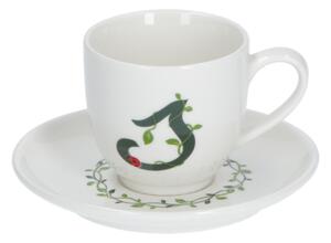 Solotua tazza caffe con piattino lettera s cc 85 in gift la porcellana bianca