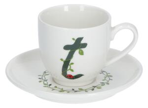 Solotua tazza caffe con piattino lettera te cc 85 in gift la porcellana bianca