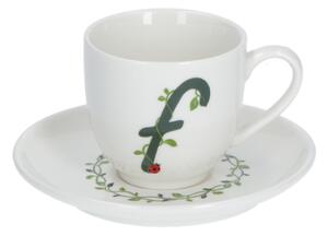 Solotua tazza caffe con piattino lettera f cc 85 in gift la porcellana bianca