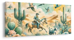 Quadro su tela – Scena western con cavallo