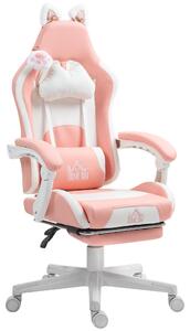 Sedia da gaming HOMCOM: sedia da gaming ergonomica con supporto lombare e poggiapiedi
