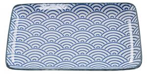 Nippon blue piatto rettangolare blue wave