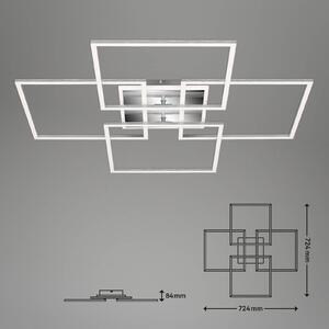 Briloner Frame S Plafoniera LED, 72,4x72,4 cm, alluminio