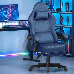Sedia da gaming – Design ergonomico – Poggiapiedi regolabili – Tessuto traspirante e struttura in metallo robusta