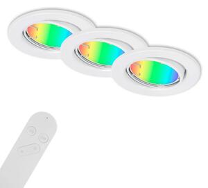 Briloner Fit Move S luci da incasso a LED, CCT RGB 3, bianco