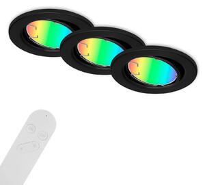 Briloner Fit Move S luci da incasso LED, CCT RGB 3 unità, nero