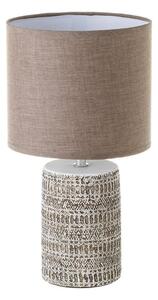 Lampada da tavolo marrone con paralume in tessuto (altezza 33,5 cm) - Casa Selección