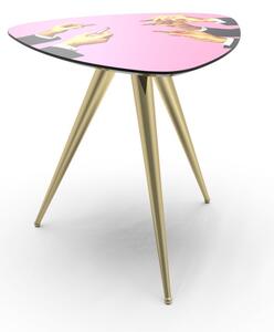 Tavolino legno gambe metallo toiletpaper -pink lipsticks seletti