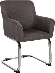 Sedia CLP Puka I, sedia girevole imbottita, struttura in acciaio inossidabile, colore: grigio scuro, materiale: tessuto