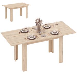 HOMCOM Tavolo da pranzo allungabile, tavolo da cucina rettangolare, per 8 a 6 persone, 140-180 x 80 cm, effetto legno naturale | Aosom Italy